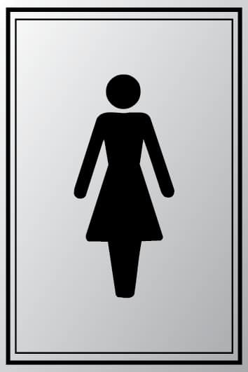 Female symbol toilet sign