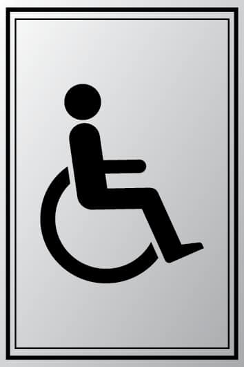 Disabled symbol toilet sign