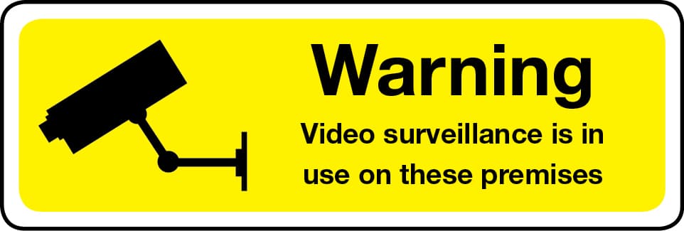 Warning video surveillance in use on premises sign