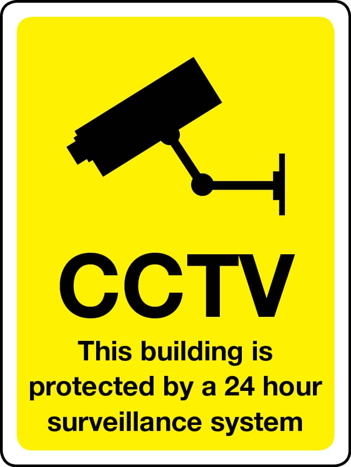 This building is protected by 24-hour surveillance sign