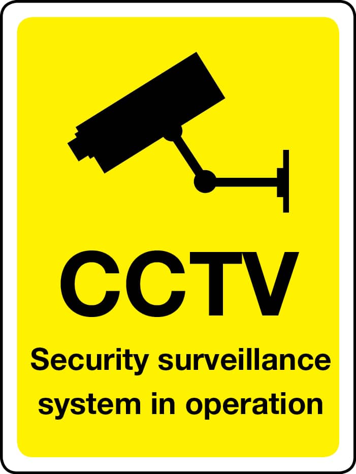 CCTV security surveillance in operation sign