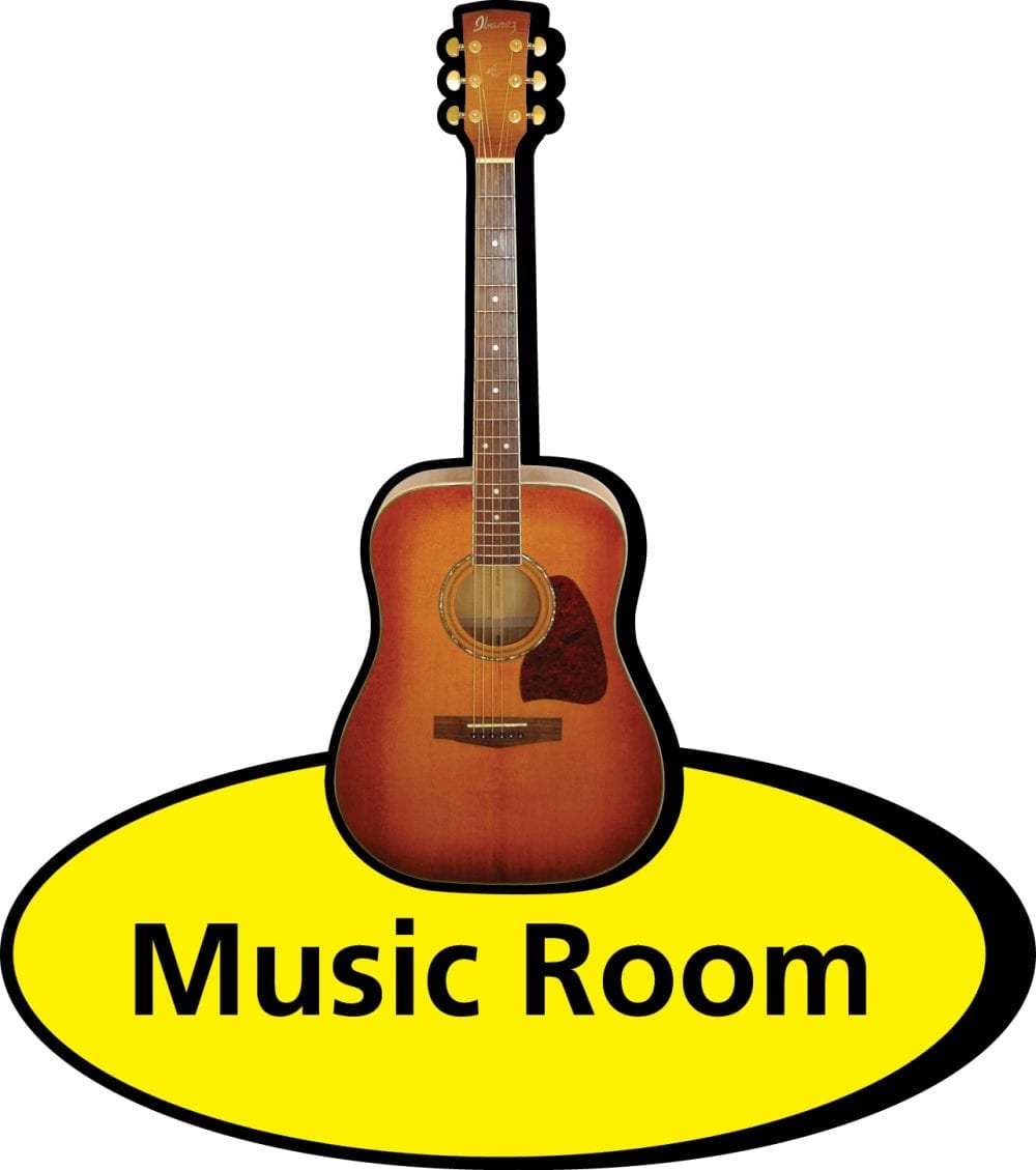 3D pictorial music room sign