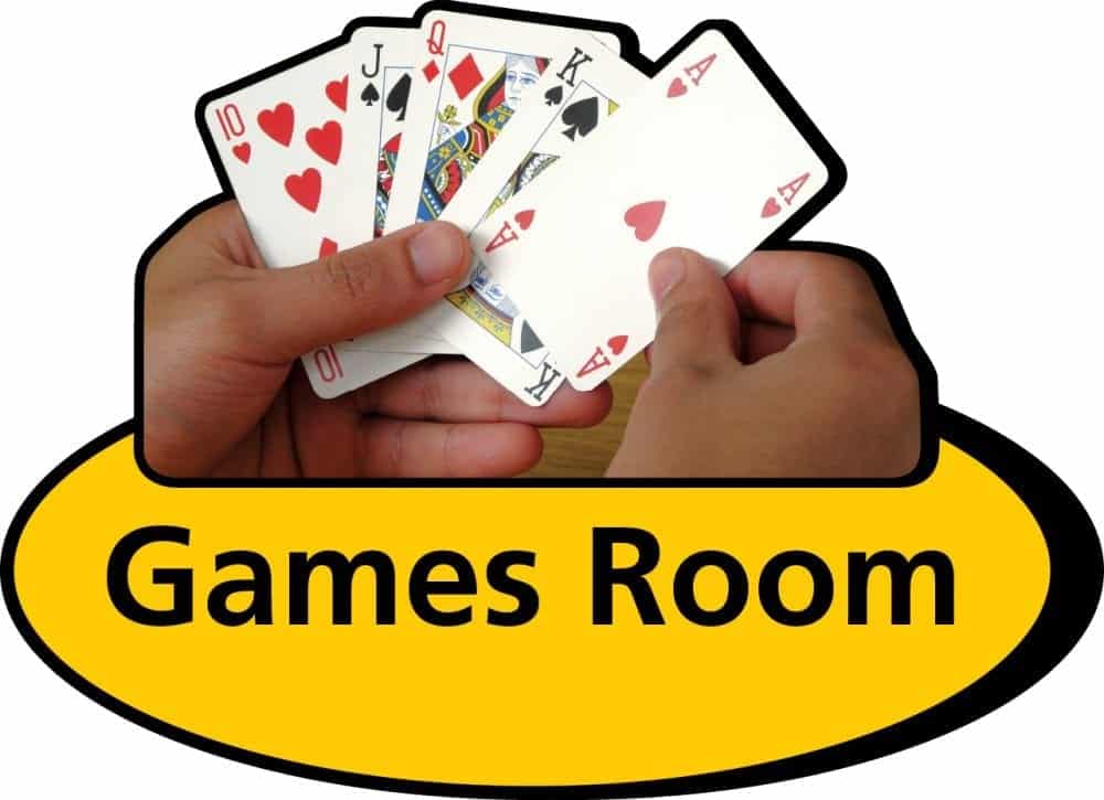 3D pictorial games room sign