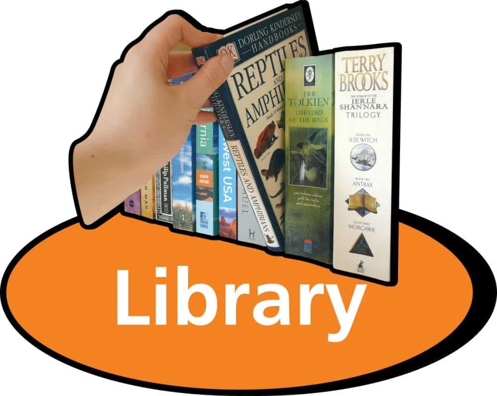 3D pictorial library sign