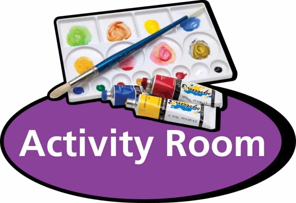 3D pictorial activity room sign