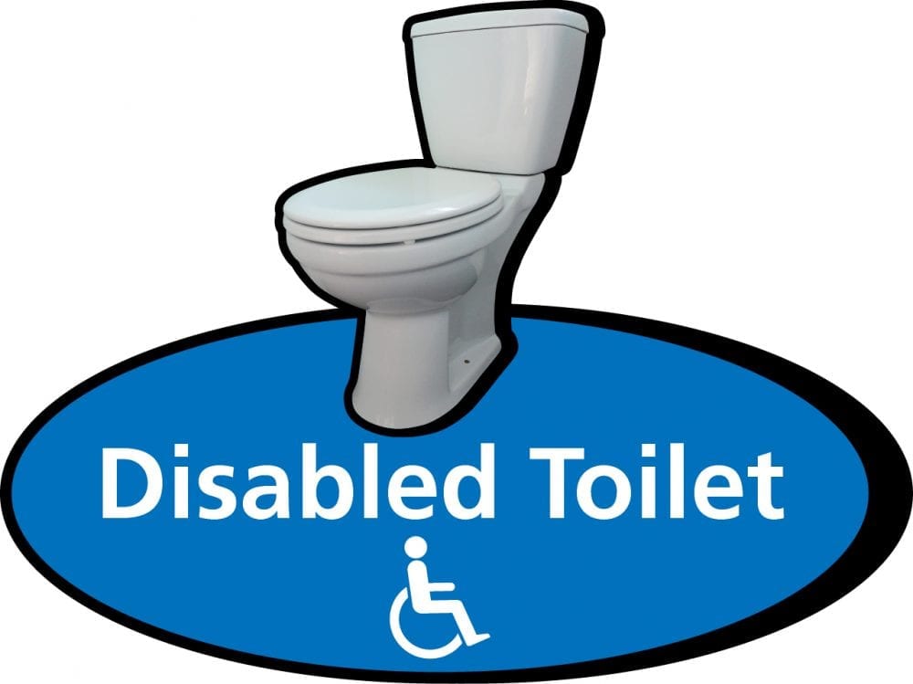 3D pictorial disabled toilet sign