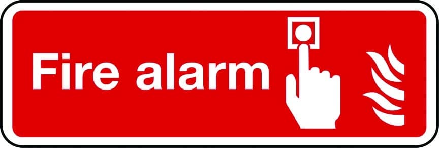 Fire alarm call point landscape layout sign