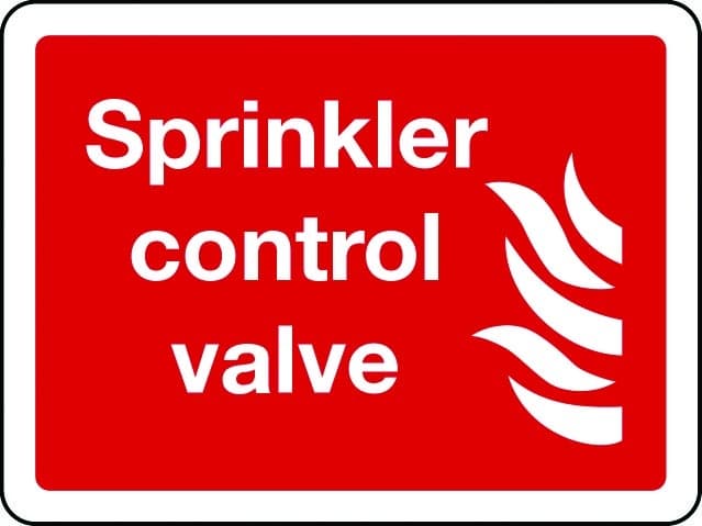 Sprinkler control valve sign