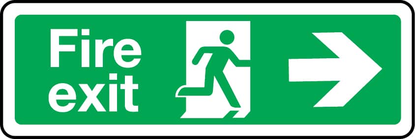 Fire Exit arrow right sign