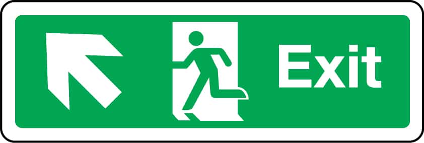 Exit primary arrow up left sign