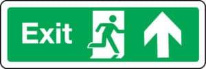 Exit sign with arrow up