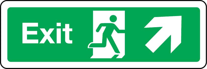 Exit primary arrow up right sign