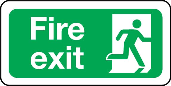 Fire exit sign (right)