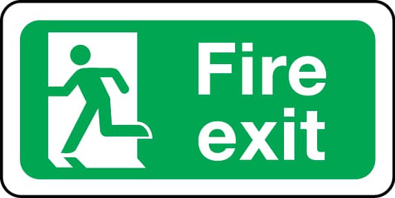 Fire exit sign (left)