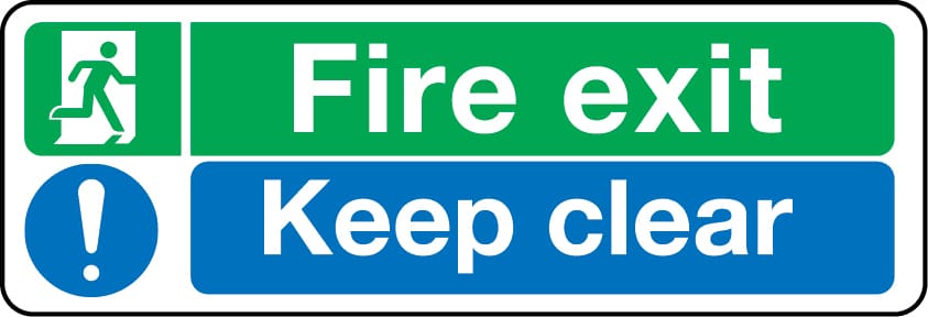 Fire Exit Keep Clear External Sign