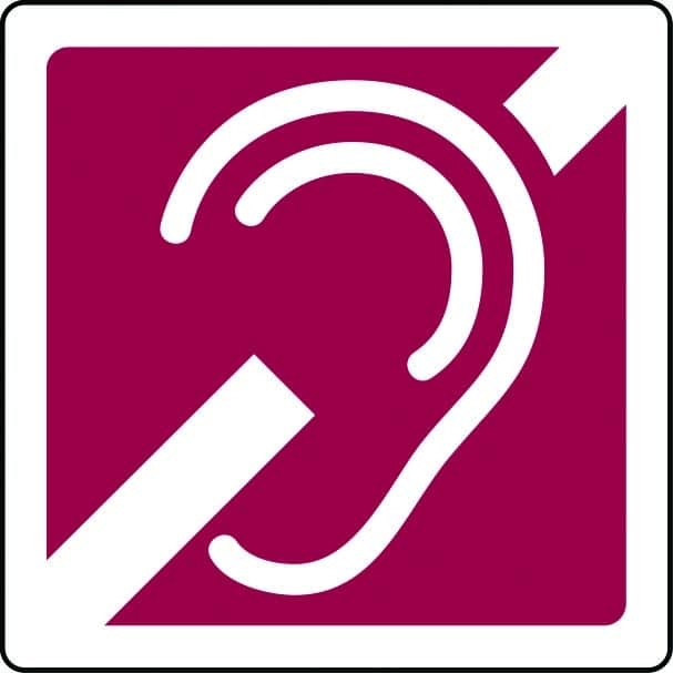 Hearing aid induction loop sign