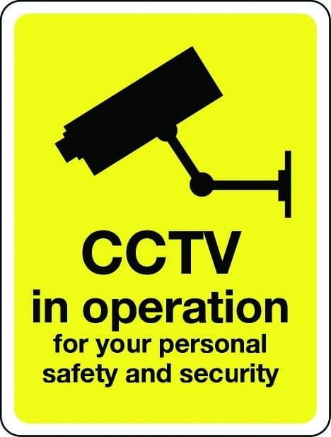 CCTV in operation for your safety and security sign