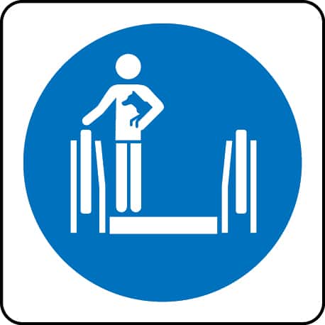 Carry dog symbol escalator sign