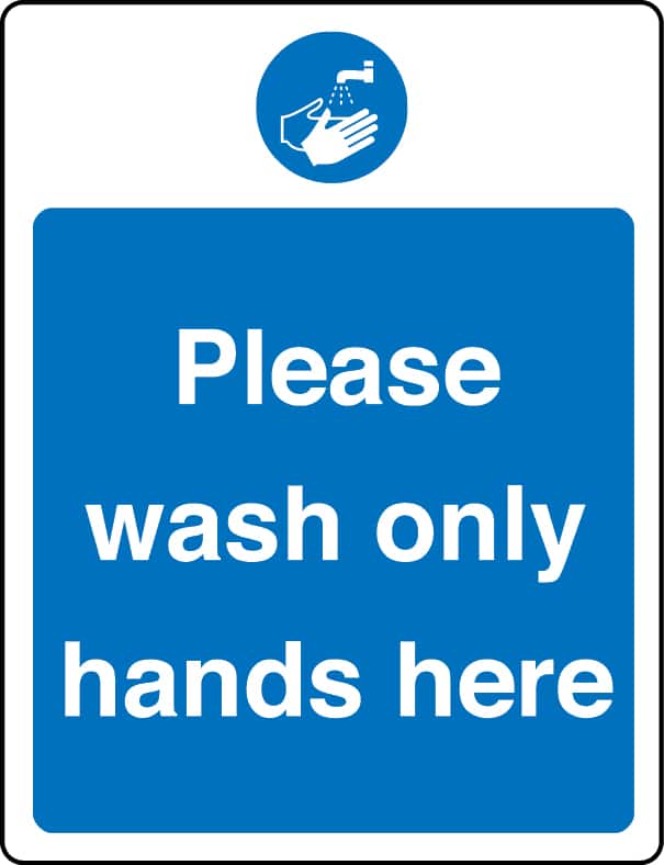 Please wash only hands here sign