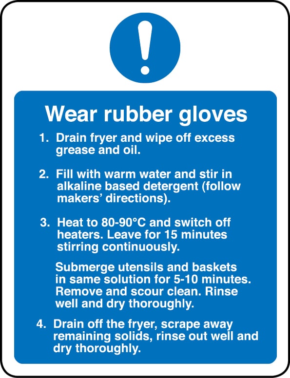 Wear rubber gloves sign