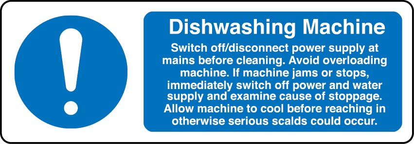 Dishwasher information sign