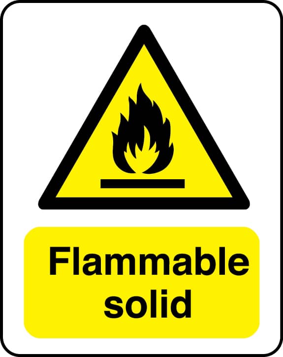 Flammable solid sign