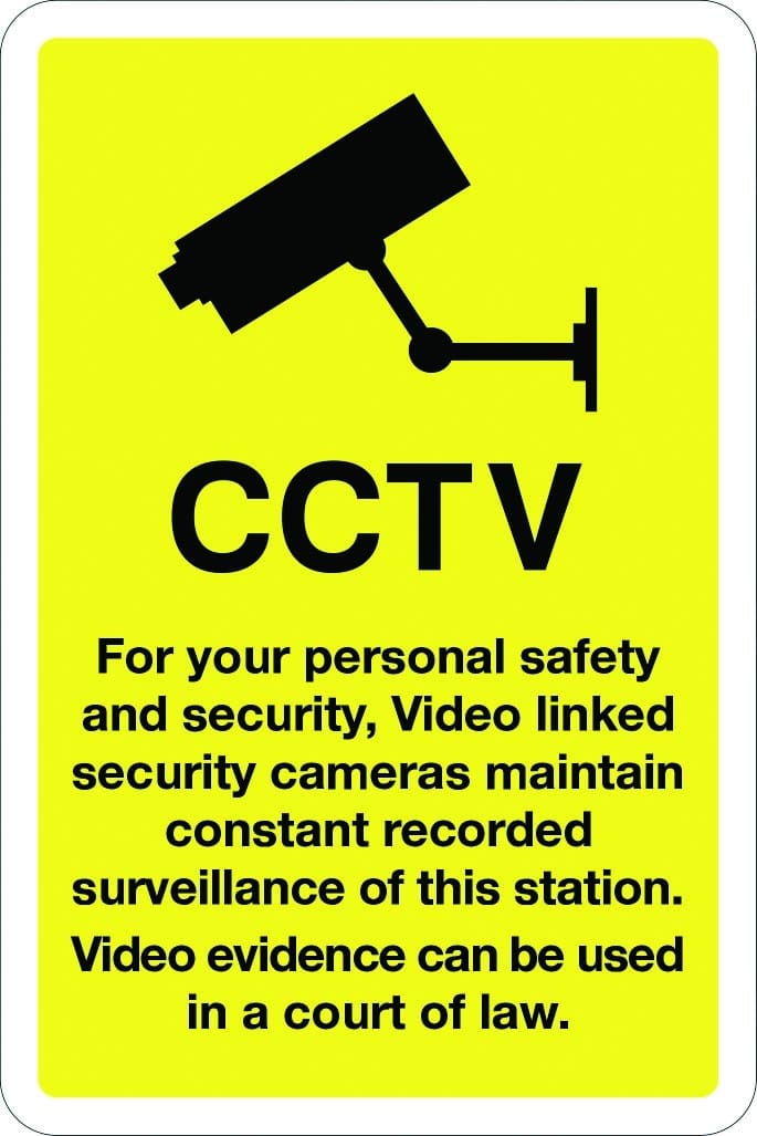 CCTV for your personal safety and security sign