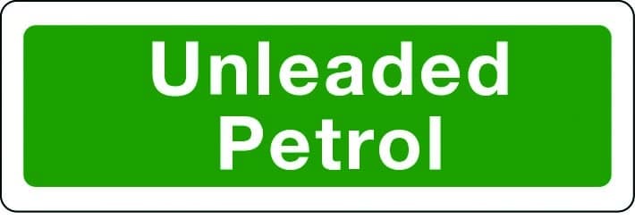 Unleaded petrol sign