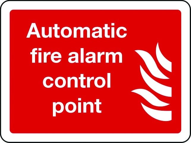 Automatic fire alarm control point sign