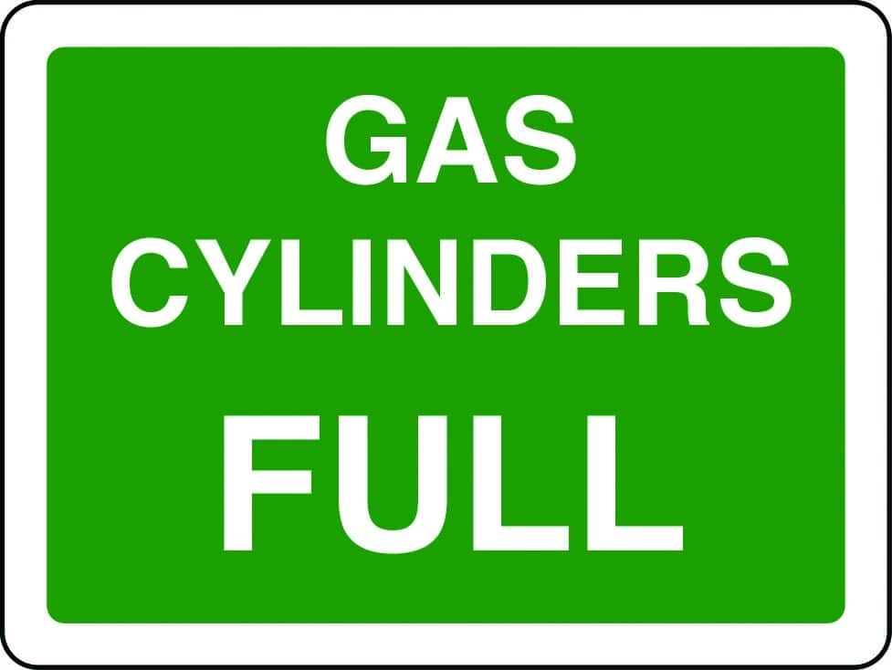 Gas cylinders full sign