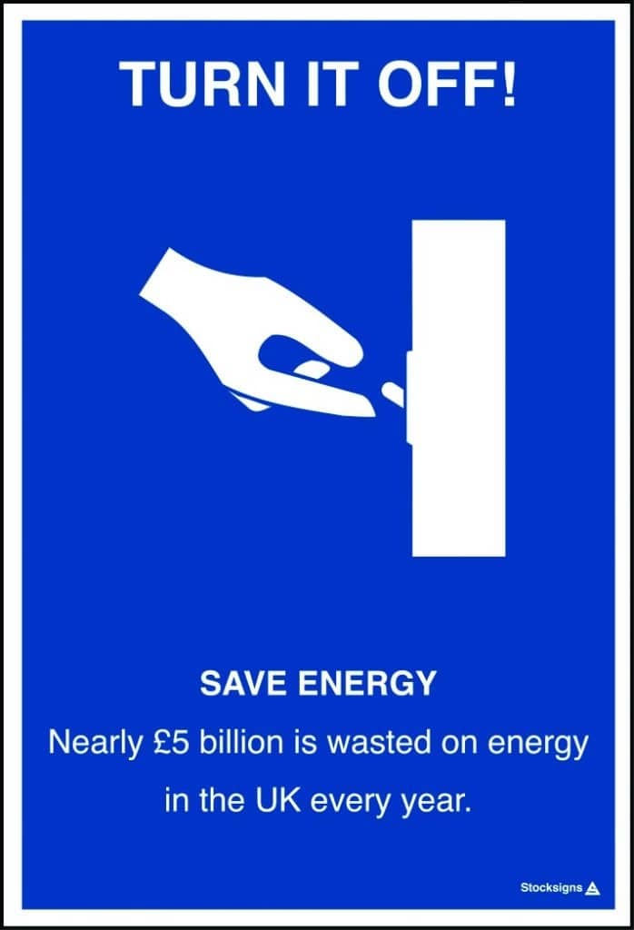 Save energy poster ISO7010 symbol | Stocksigns