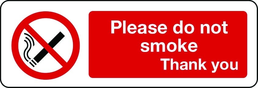 Please do not smoke sign