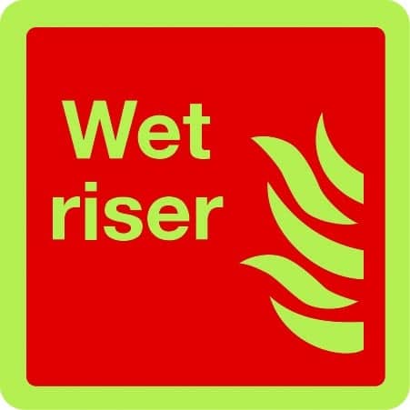 Wet riser photoluminescent sign