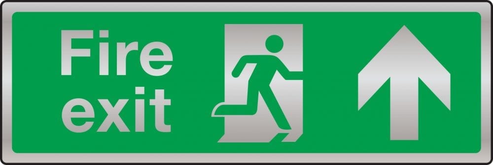 Prestige fire exit route sign (arrow up)