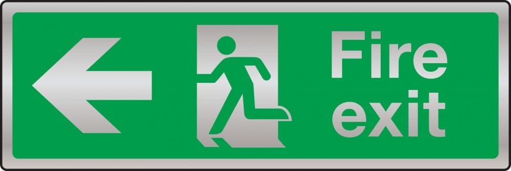 Prestige fire exit route sign (arrow left)