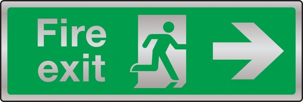 Prestige fire exit route sign (arrow right)