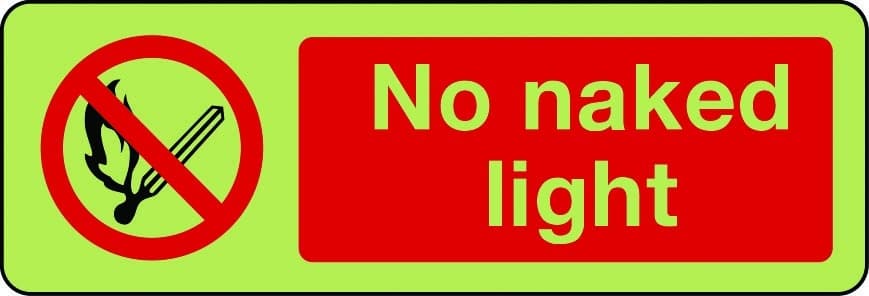 No naked light photolumiescent sign