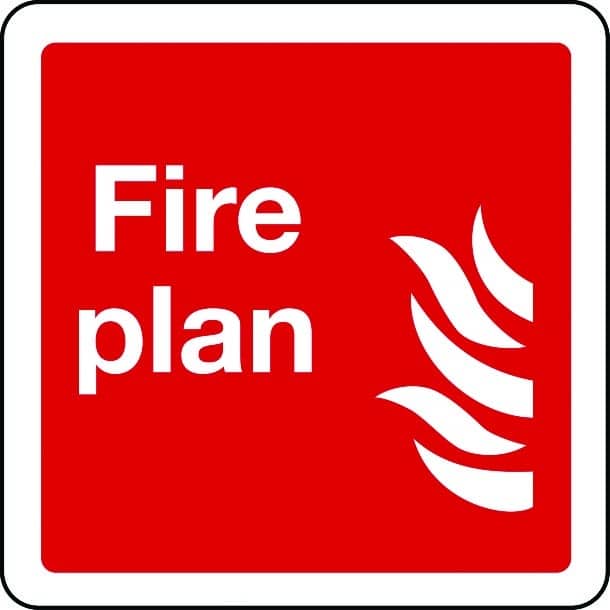 Fire plan sign