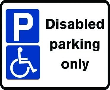 Disabled parking only sign