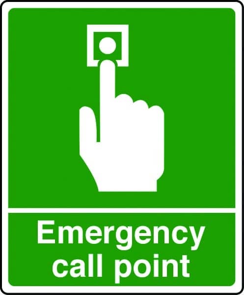 Emergency call point sign - Self Adhesive Vinyl, 150 x 200mm