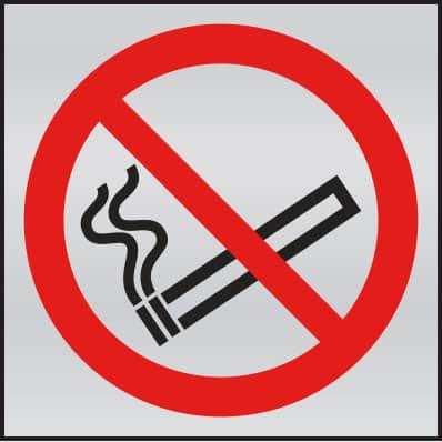 Prestige no smoking symbol anodised aluminium sign