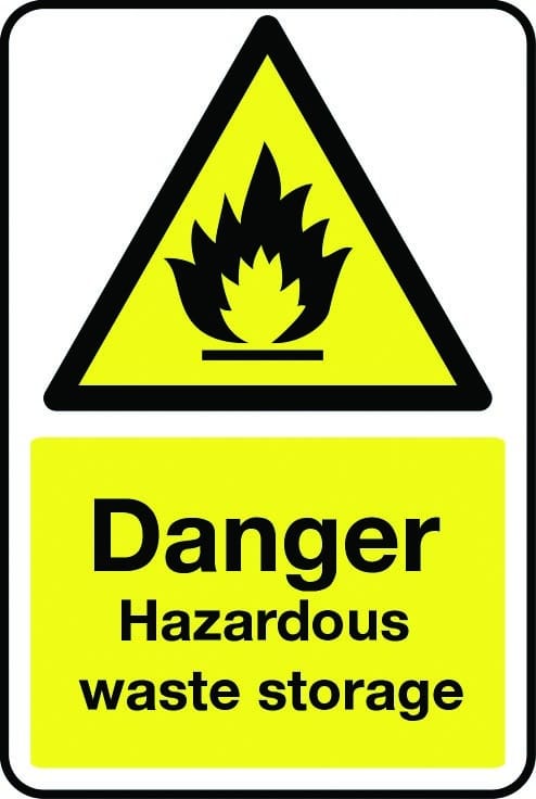 Danger hazardous waste storage