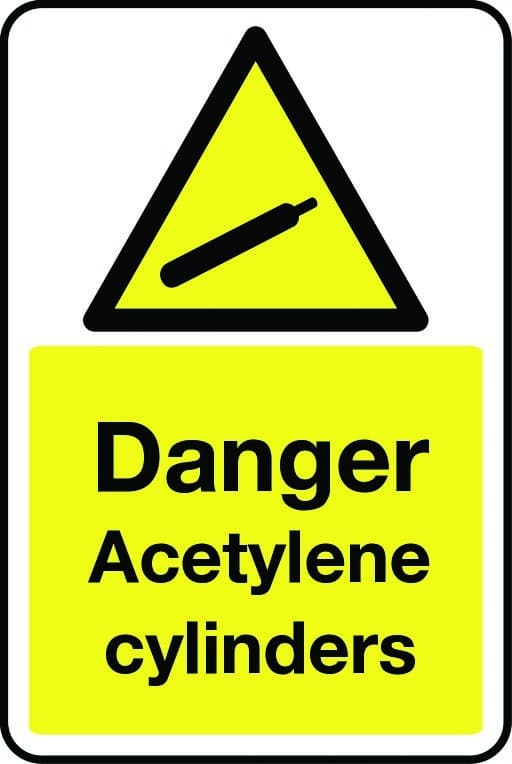 Danger acetylene cylinders sign