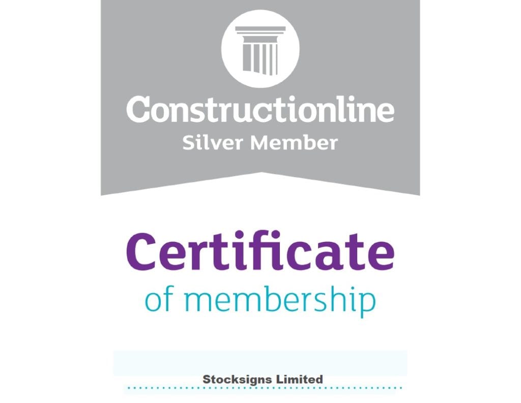 Stocksigns Constructionline Silver Member Certificate