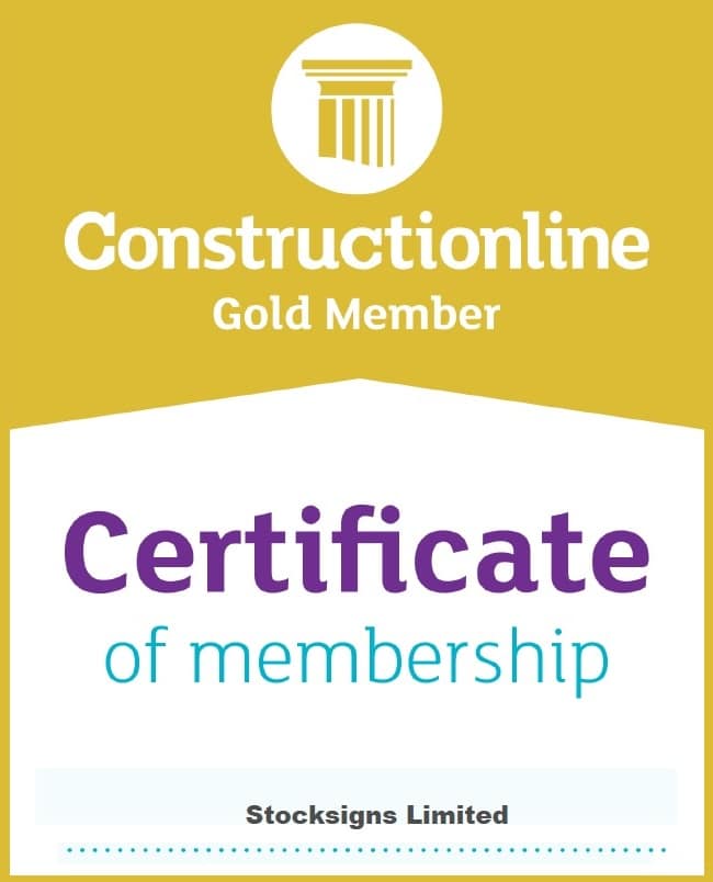 Constructionline Gold Certificate Stocksigns Ltd