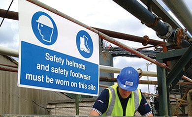 Construction health and safety signs