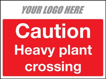 Caution heavy plant crossing sign