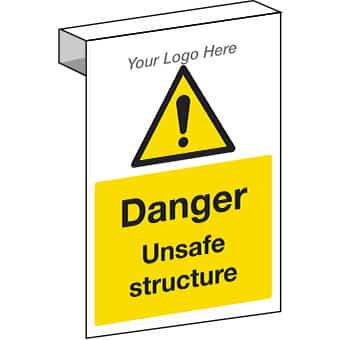 EE20124 Scaffolding. Danger unsafe structure sign for construction sites.