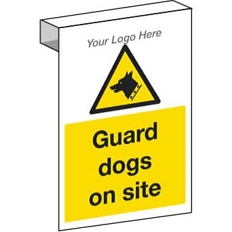 EE20127 Scaffolding. Gaurd dogs on site construction sign.