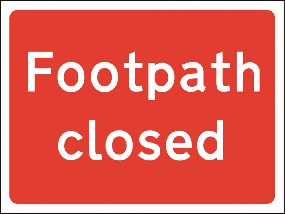 Footpath closed